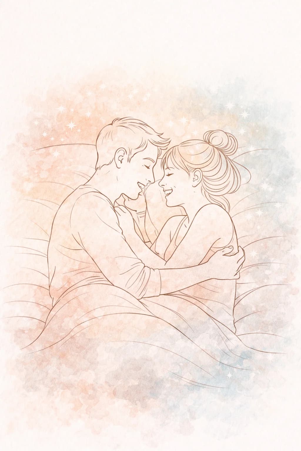 Man and woman hugging closely in a quiet moment of intimacy