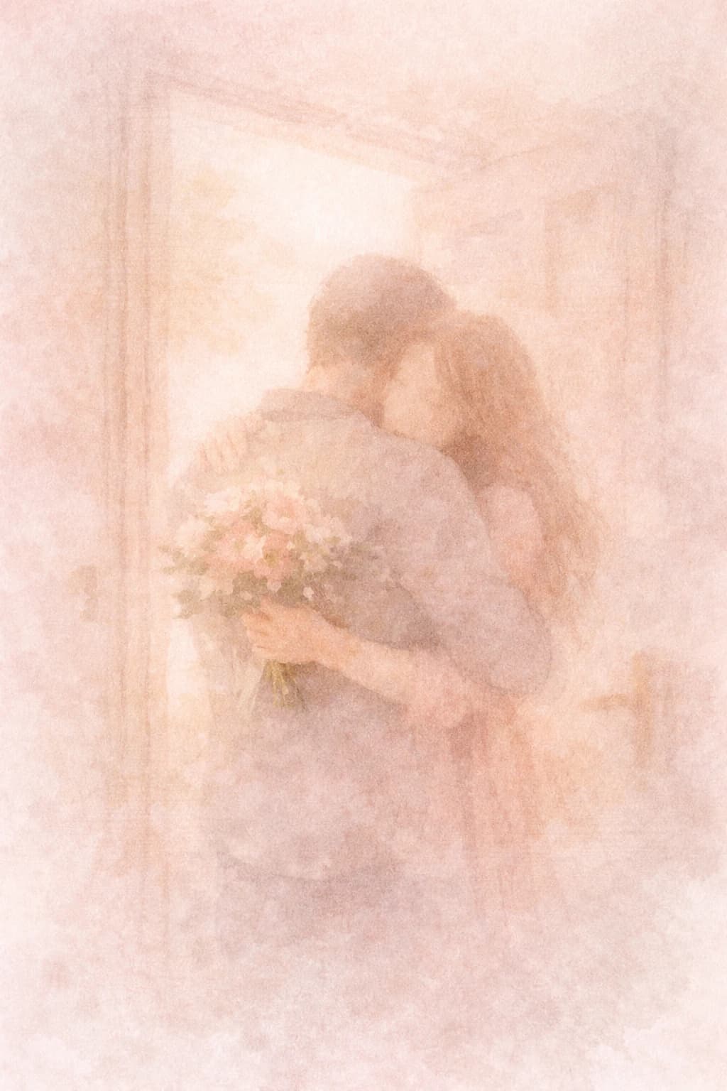 Couple embracing with flowers — nurturing your relationship