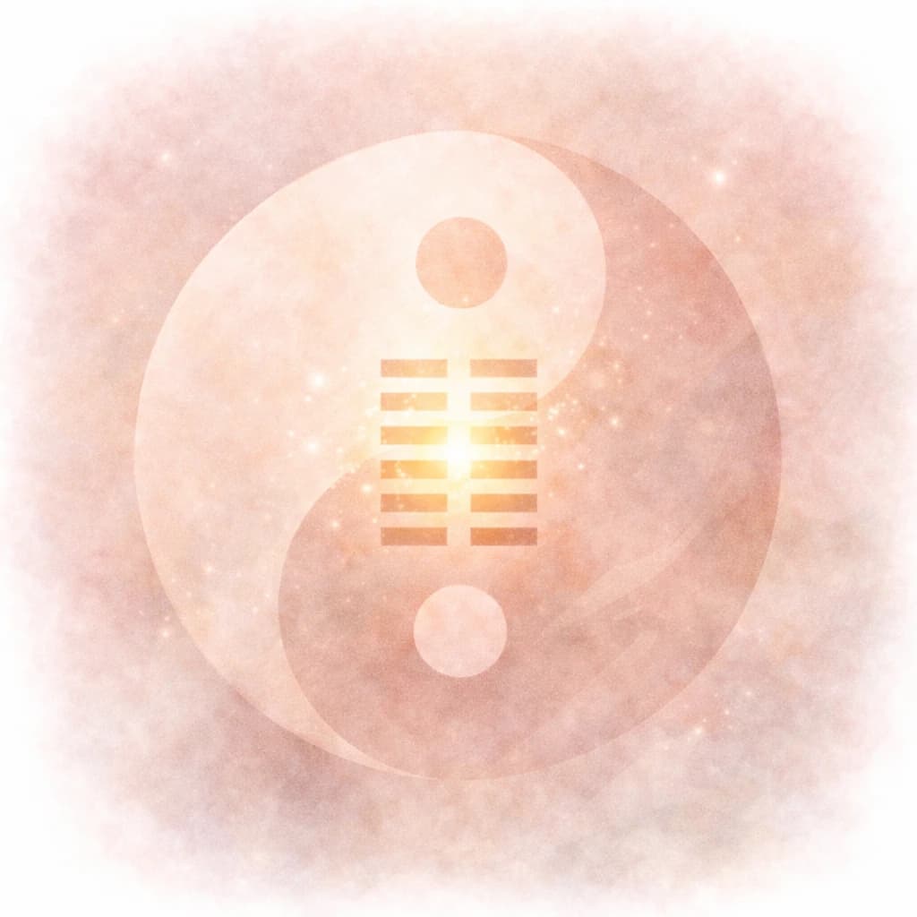 Yin Yang symbol with hexagram